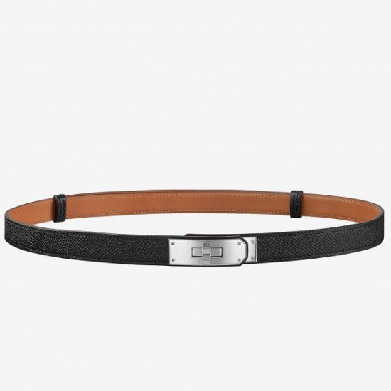 Replica Cintura Hermes Kelly nera Epsom Donna