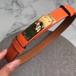 Replica Cintura Hermes Kelly Arancione Epsom Donna