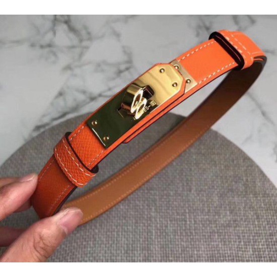 Replica Cintura Hermes Kelly Arancione Epsom Donna