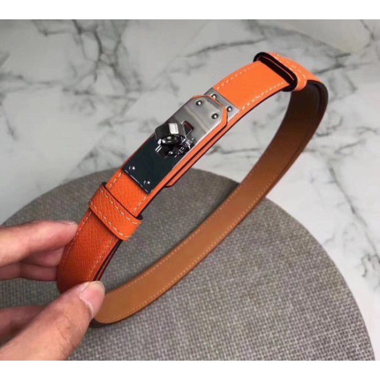 Replica Cintura Hermes Kelly Arancione Epsom Donna