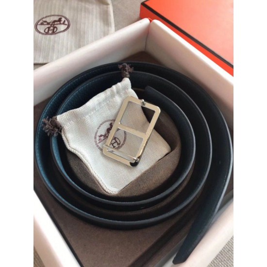 Replica Cintura Hermes Officier Reversibile 38mm Blu Clemence