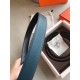 Replica Cintura Hermes Officier Reversibile 38mm Blu Clemence