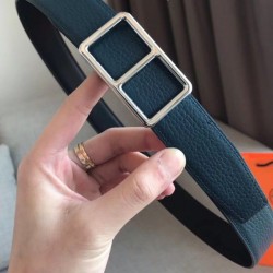 Replica Cintura Hermes Officier Reversibile 38mm Blu Clemence