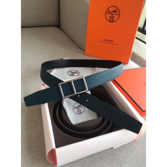 Replica Cintura Hermes Officier Reversibile 38mm Blu Clemence