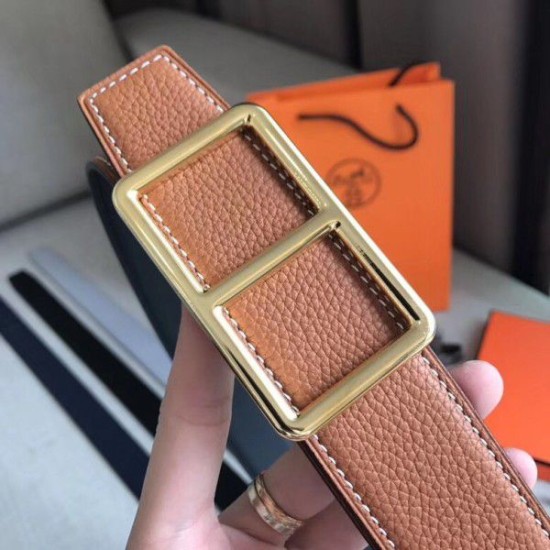 Replica Cinturino Hermes Officier fibbia della cintura marrone 38MM