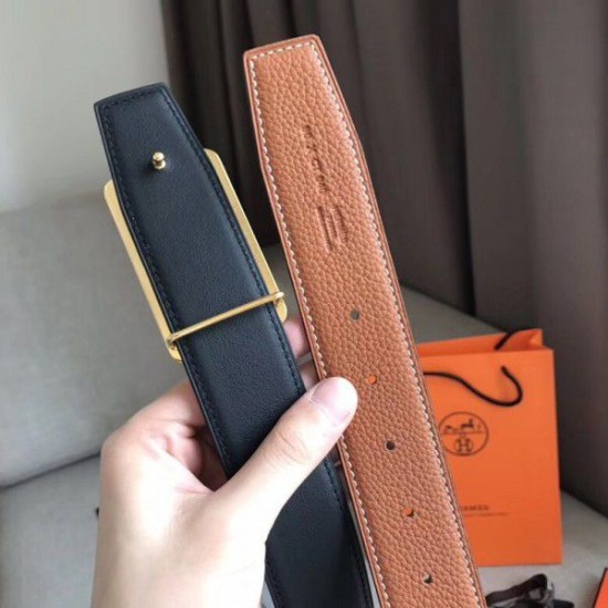 Replica Cinturino Hermes Officier fibbia della cintura marrone 38MM