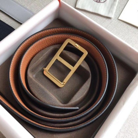 Replica Cinturino Hermes Officier fibbia della cintura marrone 38MM