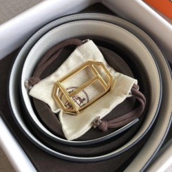 Replica Hermes Pad Cintura reversibile Nera / Bianca Epsom