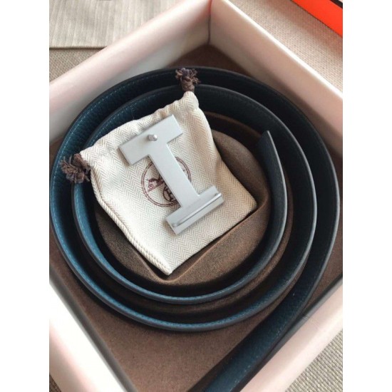 Replica Cintura reversibile Hermes Quizz 32mm Clemence blu