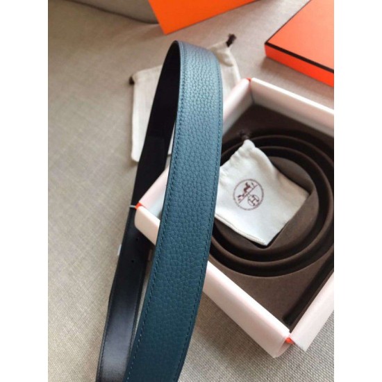 Replica Cintura reversibile Hermes Quizz 32mm Clemence blu