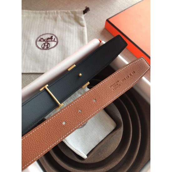 Replica Cintura reversibile Hermes Quizz 32mm marrone Clemence