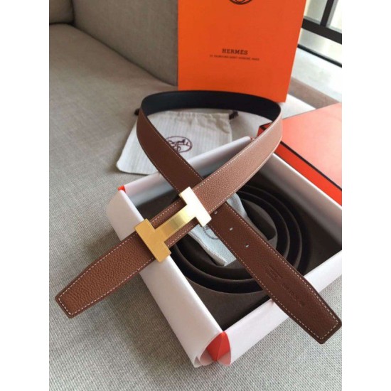 Replica Cintura reversibile Hermes Quizz 32mm marrone Clemence