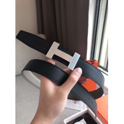 Replica Cintura reversibile Hermes Quizz 32mm Clemence grigia