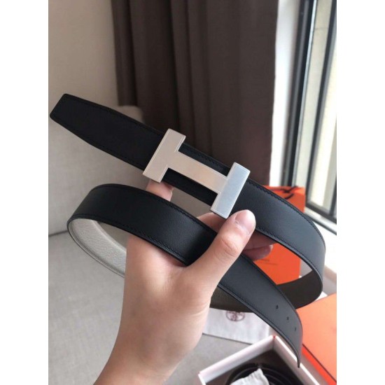 Replica Cintura reversibile Hermes Quizz 32mm Clemence grigia