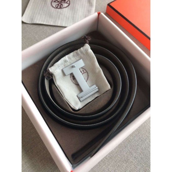 Replica Cintura reversibile Hermes Quizz 32mm Clemence grigia