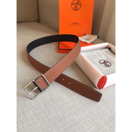 Replica Cintura reversibile Hermes Brown Saddle 38MM