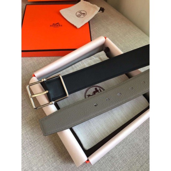 Replica Cintura reversibile Hermes Grey Saddle 38MM