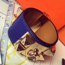 Replica Bracciale Hermes Collier de Chien blu Epsom taglia S