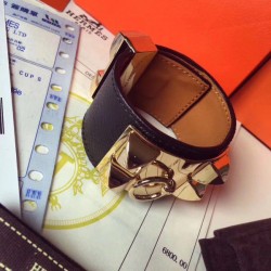 Replica Bracciale Hermes Collier de Chien nero Epsom taglia S
