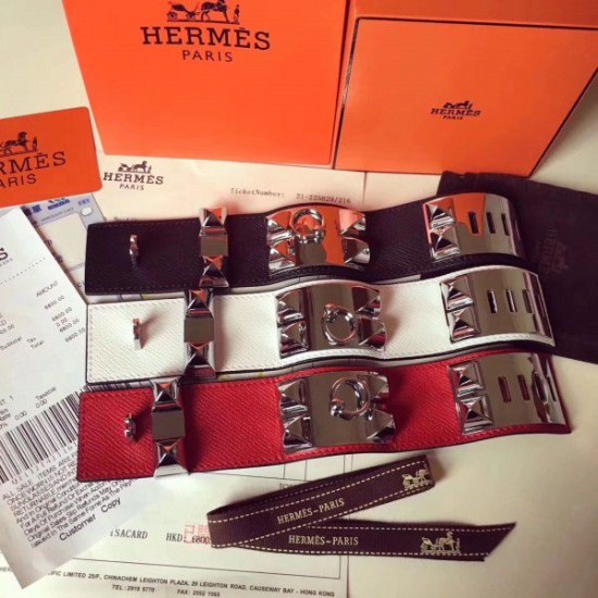 Replica Bracciale Hermes Collier de Chien nero Epsom taglia S