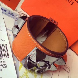 Replica Bracciale Hermes Collier de Chien arancione Epsom taglia S