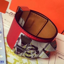 Replica Bracciale Hermes Collier de Chien rosso Epsom taglia S