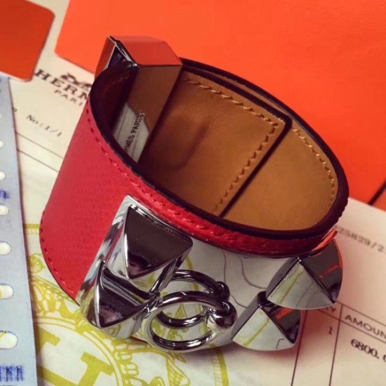 Replica Bracciale Hermes Collier de Chien rosso Epsom taglia S Replica Bracciale Hermes Collier de Chien rosso Epsom taglia S