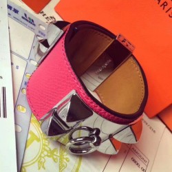 Replica Bracciale Hermes Rose Red Epsom Collier de Chien Misura S