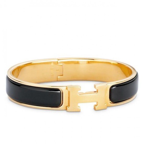 Replica Bracciale Hermes Clic H PM in smalto nero