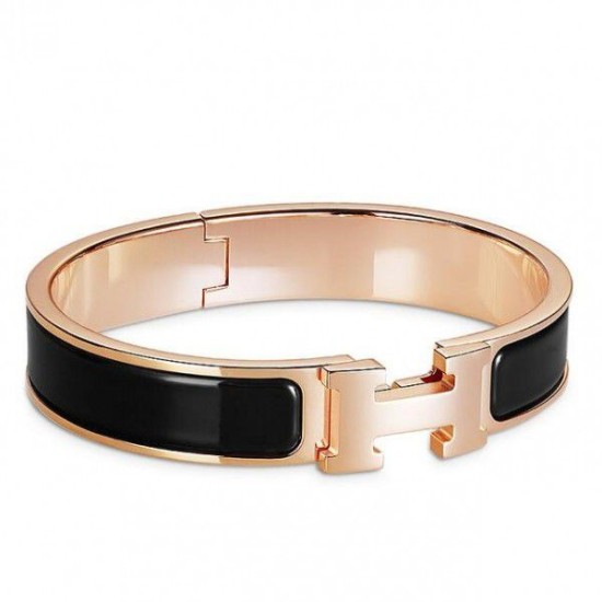 Replica Bracciale Hermes Clic H PM in smalto nero