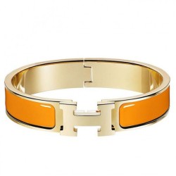 Replica Bracciale Hermes Clic H PM in smalto arancione