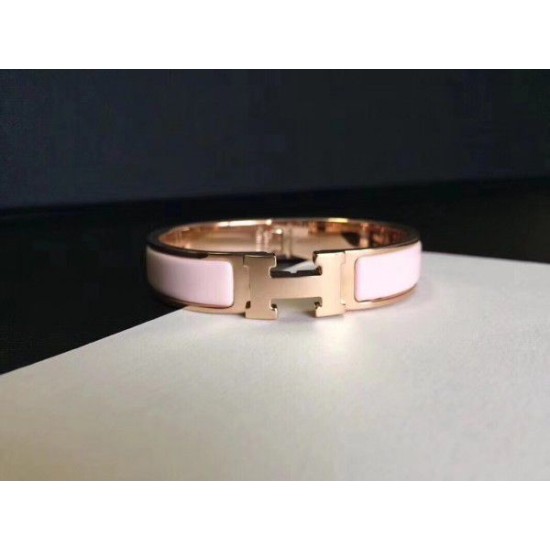Replica Bracciale Hermes Clic H PM in smalto rosa