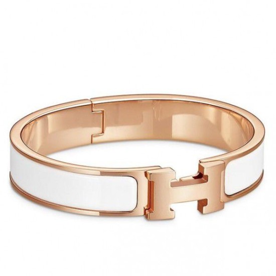 Replica Bracciale Hermes Clic H PM in smalto bianco