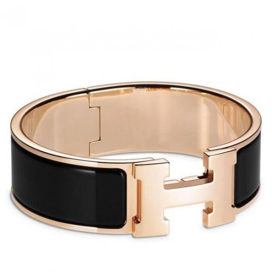 Replica Bracciale Hermes Clic Clac H PM smaltato nero