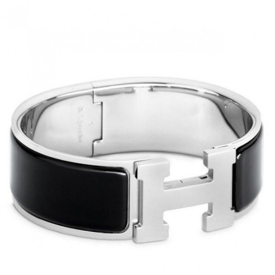 Replica Bracciale Hermes Clic Clac H PM smaltato nero
