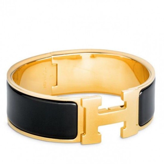 Replica Bracciale Hermes Clic Clac H PM smaltato nero