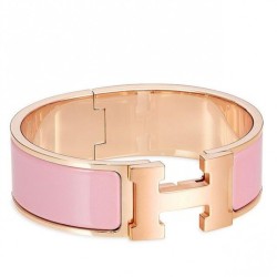 Replica Bracciale Hermes Clic Clac H PM in smalto rosa