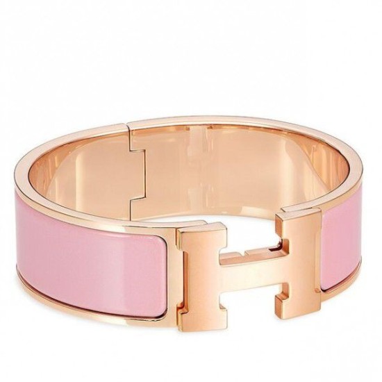 Replica Bracciale Hermes Clic Clac H PM in smalto rosa