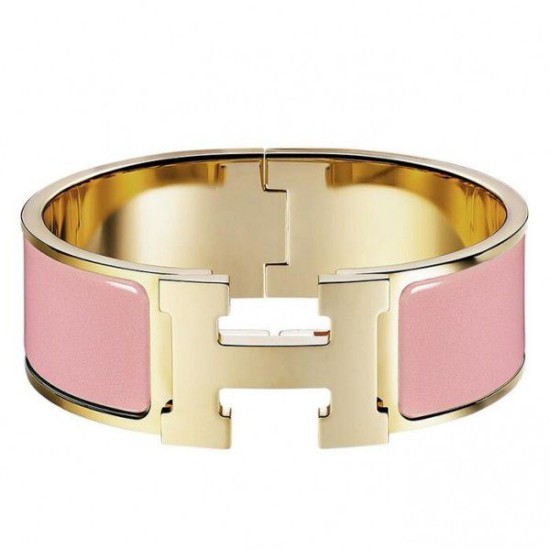 Replica Bracciale Hermes Clic Clac H PM in smalto rosa