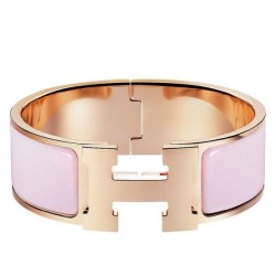 Replica Bracciale Hermes Rose Dragee Enamel Clic Clac H PM