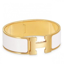Replica Bracciale Hermes Clic Clac H PM smaltato bianco