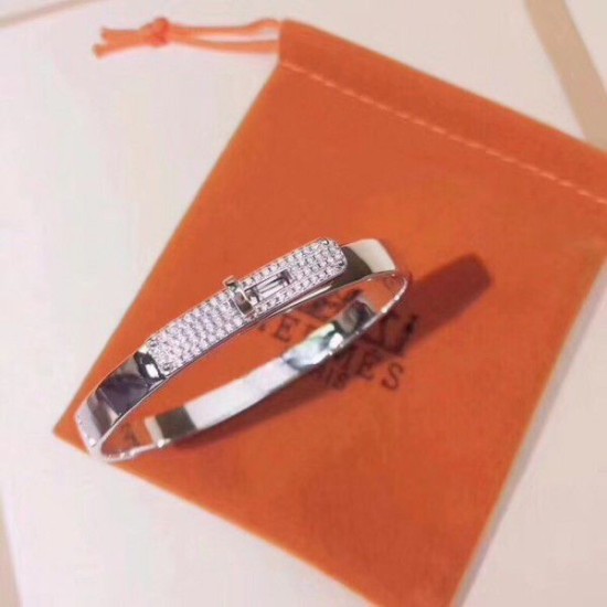 Replica Bracciale Hermes Kelly Piccolo in argento con diamanti