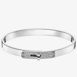 Replica Bracciale Hermes Kelly Piccolo in argento con diamanti