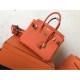 Replica Borse Birkin Hermes Clemence Arancio 25cm