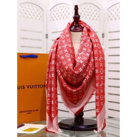 Replica Scialle Monogram Denim 140 Rosso