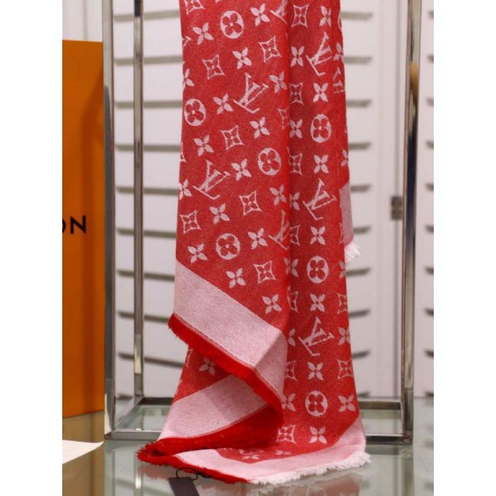 Replica Scialle Monogram Denim 140 Rosso