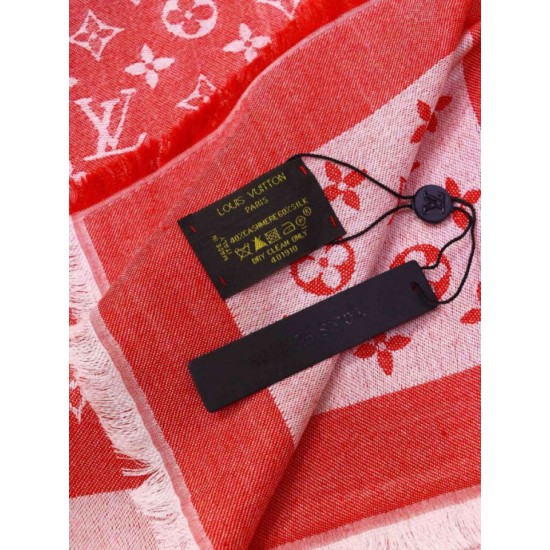 Replica Scialle Monogram Denim 140 Rosso