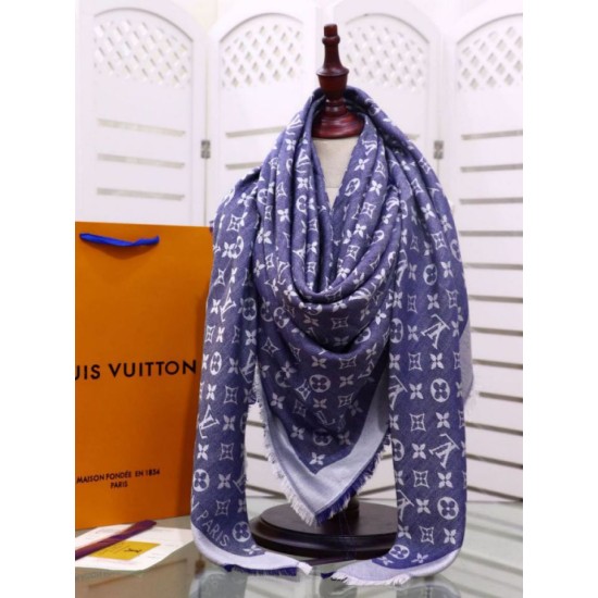 Replica Scialle Monogram Denim 140 M71382 Azzurro