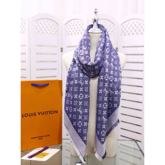 Replica Scialle Monogram Denim 140 M71382 Azzurro