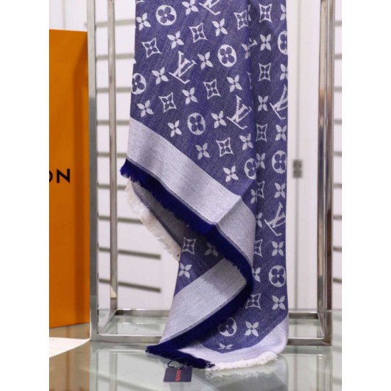 Replica Scialle Monogram Denim 140 M71382 Azzurro